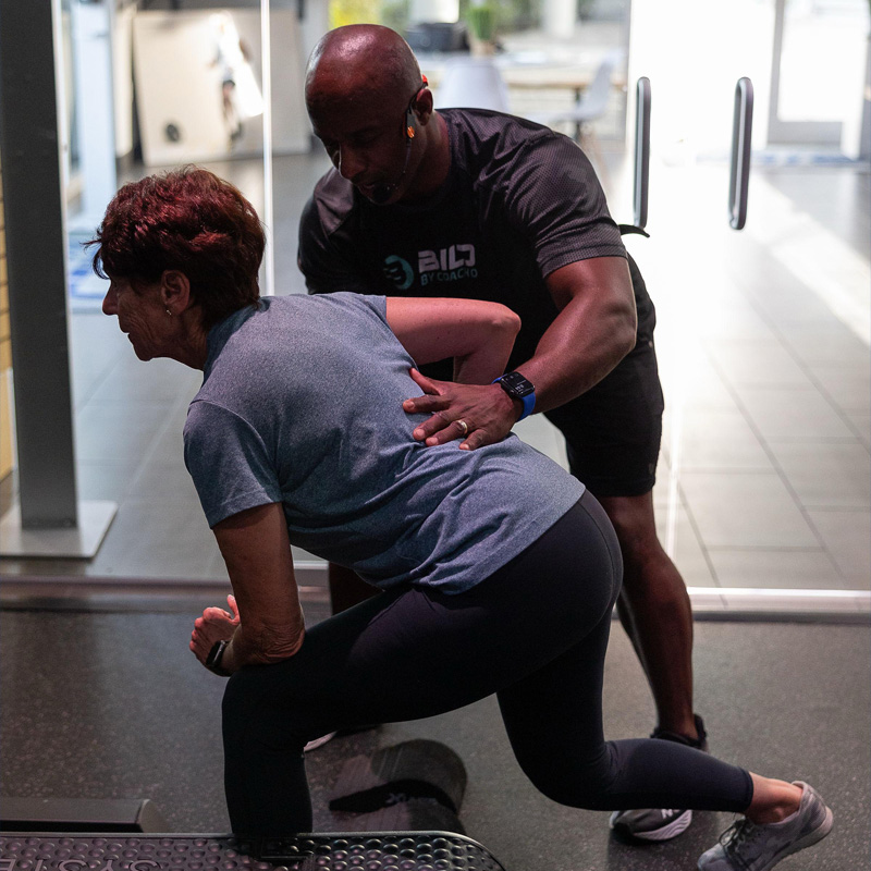 Coach O training an old lady at BILD by Coach O